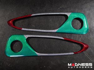 Alfa Romeo Giulia Interior Door Handle Surround Trim Kit - Carbon Fiber - Italian Theme - Feroce Carbon Alfa Romeo Giulia Interior Door Handle Surround Trim Kit - Carbon Fiber - Italian Theme - Feroce Carbon